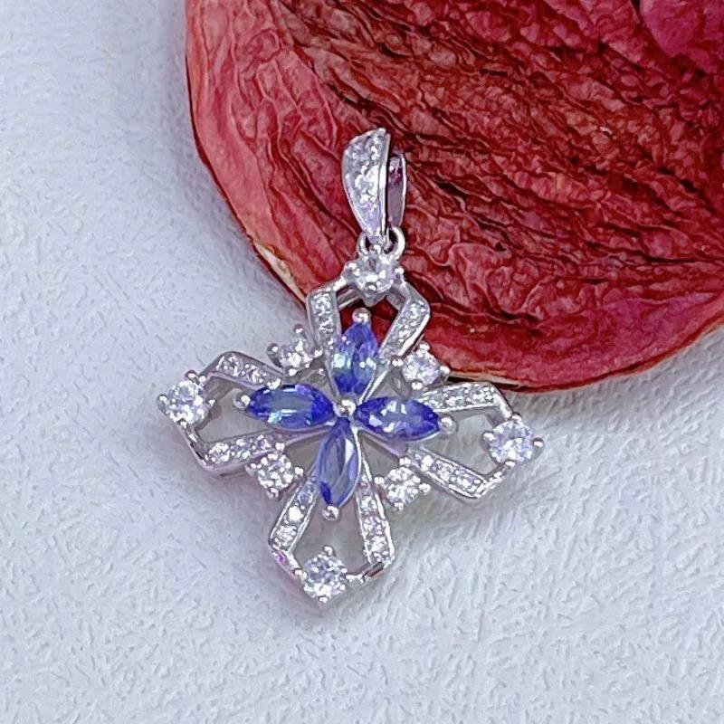 Sace Gems S925 стерлингового серебра 2,5*5 мм натуральный танзанит кулон ожерелья для женщин помолвка коктейльная вечеринка ювелирные изделия