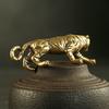 Antique Copper Tiger King Figurines Home Decor Accessories Vintage Brass Animal Mountain Ornaments Desk Decorations