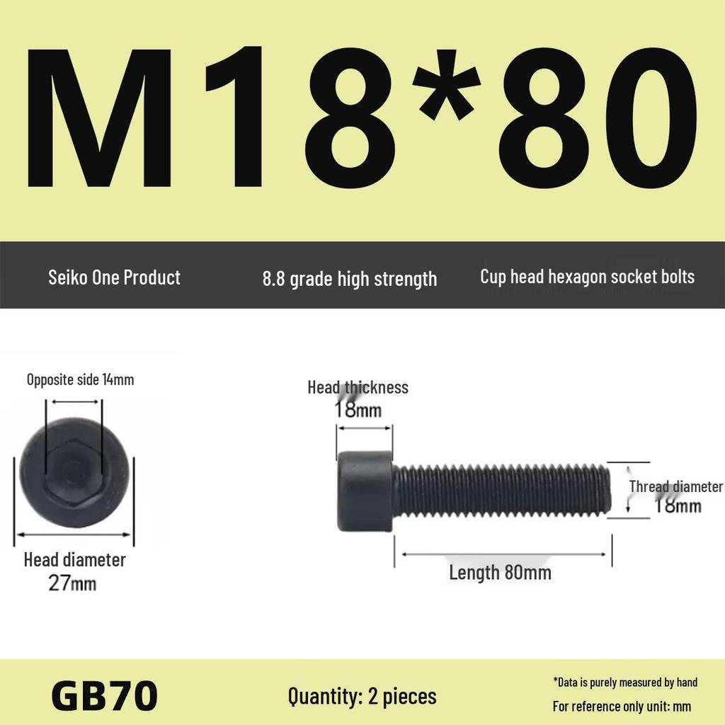 8.8 High-Strength Socket Head Cap Screw Bolt (M4-M16)