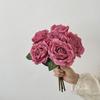 6 Pcs/Bunch DIY Fake Roses Simulation Flower  Home Dining Table Desktop Decoration Photography Prop