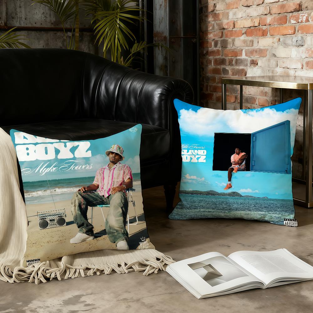 M-Myke Towers ISLAND BOYZ cushion cover Home Office Convenient Nordic Simplicity Hit With Zipper Cushion Cover