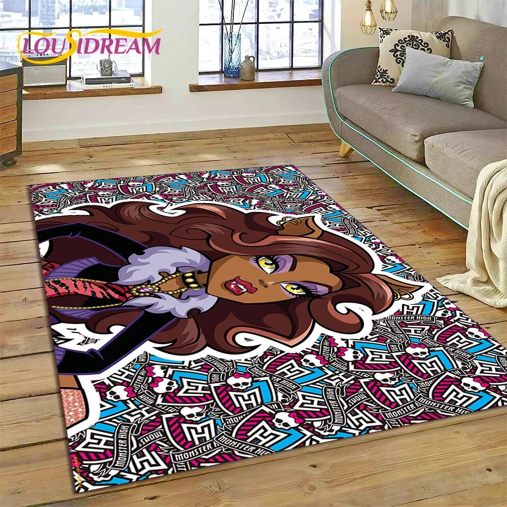 Мультяшный Ковер Monster High Draculaura Вампир для Гостиной Спальни Домашний Декор, Нескользящий Декоративный Коврик для Дивана Прихожей Подарок