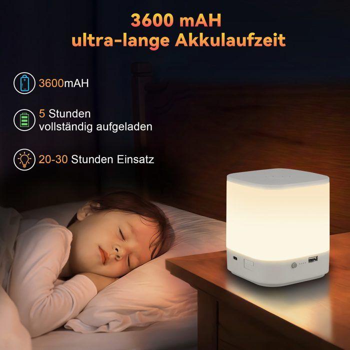 Lampe de table - NETTLIFE - LED tactile - Batterie 3600 mAh - Rechargeable USB - 3 températures