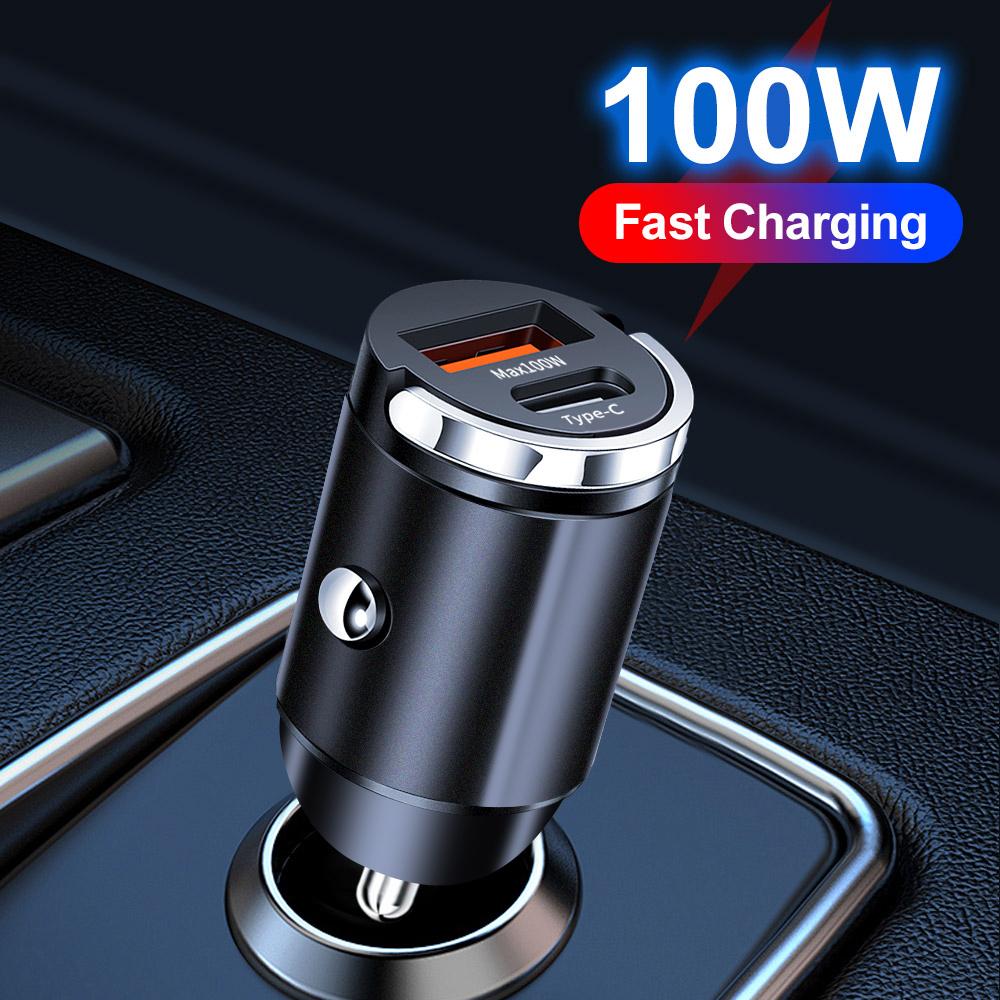 Автомобильное зарядное устройство PD USB Быстрая зарядка Quick Charge 3.0 Type C Автомобильный адаптер для мобильного телефона для iPhone 15 Xiaomi 14 Huawei Samsung Oneplus