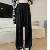 Coffee Glutinous Rice Pants for Women In Autumn and Winter New High-waist Drooping Wide-leg Pants Lazy Knitted Casual Pants