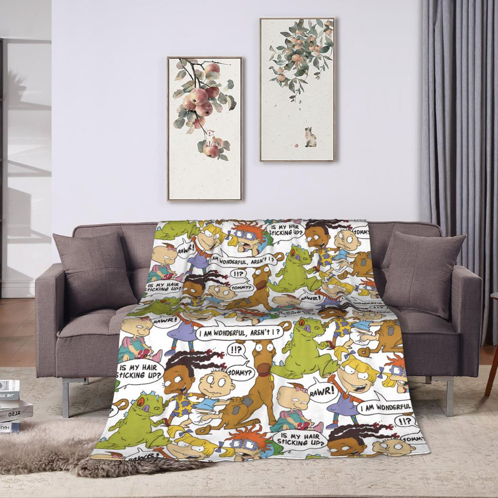 Rugrats Animated Character Blanket Quality Super Warm Bedding Throws Autumn Camping Couch Bed Fluffy Bedspread