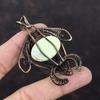 Подвеска из лимонного хризопраза, обернутая медной проволокой, подвеска в виде черепахи, ювелирное изделие ручной работы, подвеска из драгоценного камня, обернутая медной проволокой, ювелирное изделие для подарка