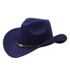Calf Head Western Cowboy Hat Men's and Women's Riding Hat Outdoor Tourism Equestrian Hat Bent Brim Wool Travel Hat