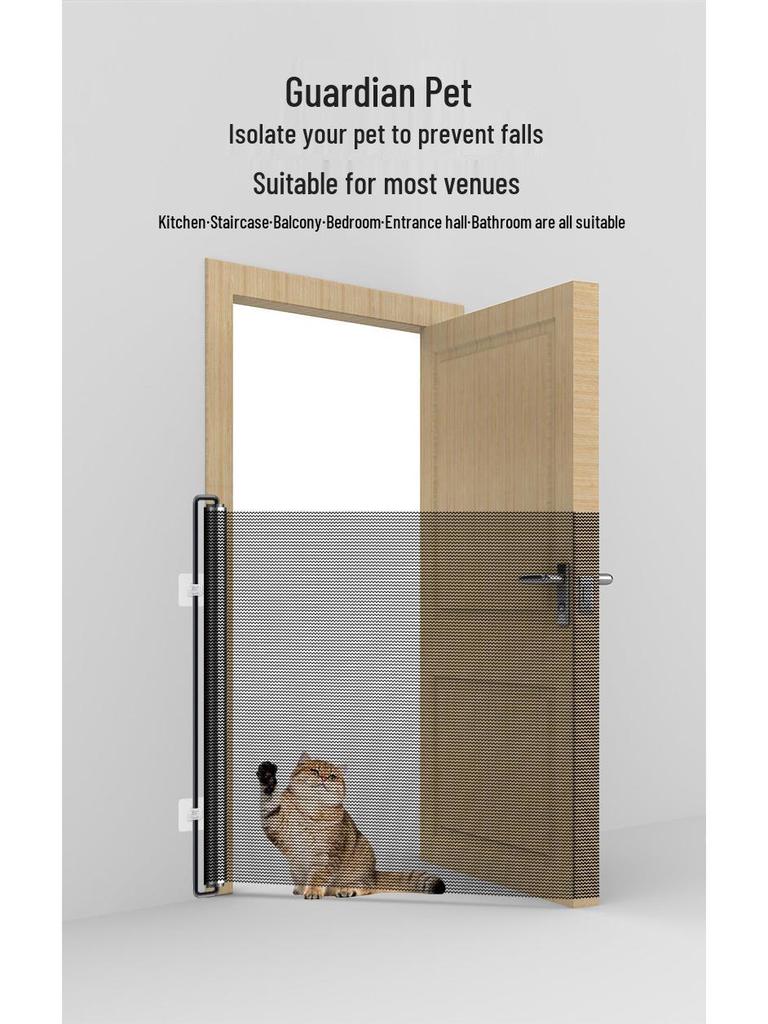 Punch-Free Retractable Pet Barrier: Dog & Cat Isolation Fence