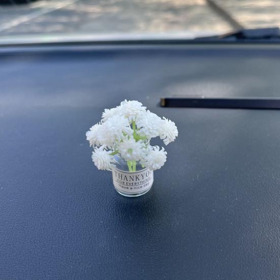 Миниатюрная стеклянная ваза с цветами, искусственный букет, настольные украшения, цветы бонсай для установки на транспортное средство