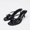Fashion Designer Black Women Summer New Luxury Brand High Heel Sandals Versatile Simple Slim Heel Sandals Slippers