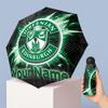 Hibernian FC Manual Five Fold 8 Rib Umbrella Support Custom Text, Lightweight Travel Umbrella