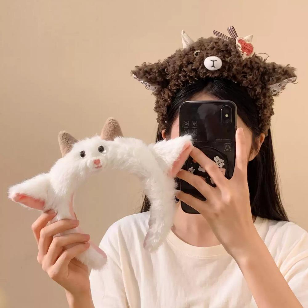High Skull Top Plush Headband Plush Cartoon Headband Cute Sheep Hair Hoop Skincare Use