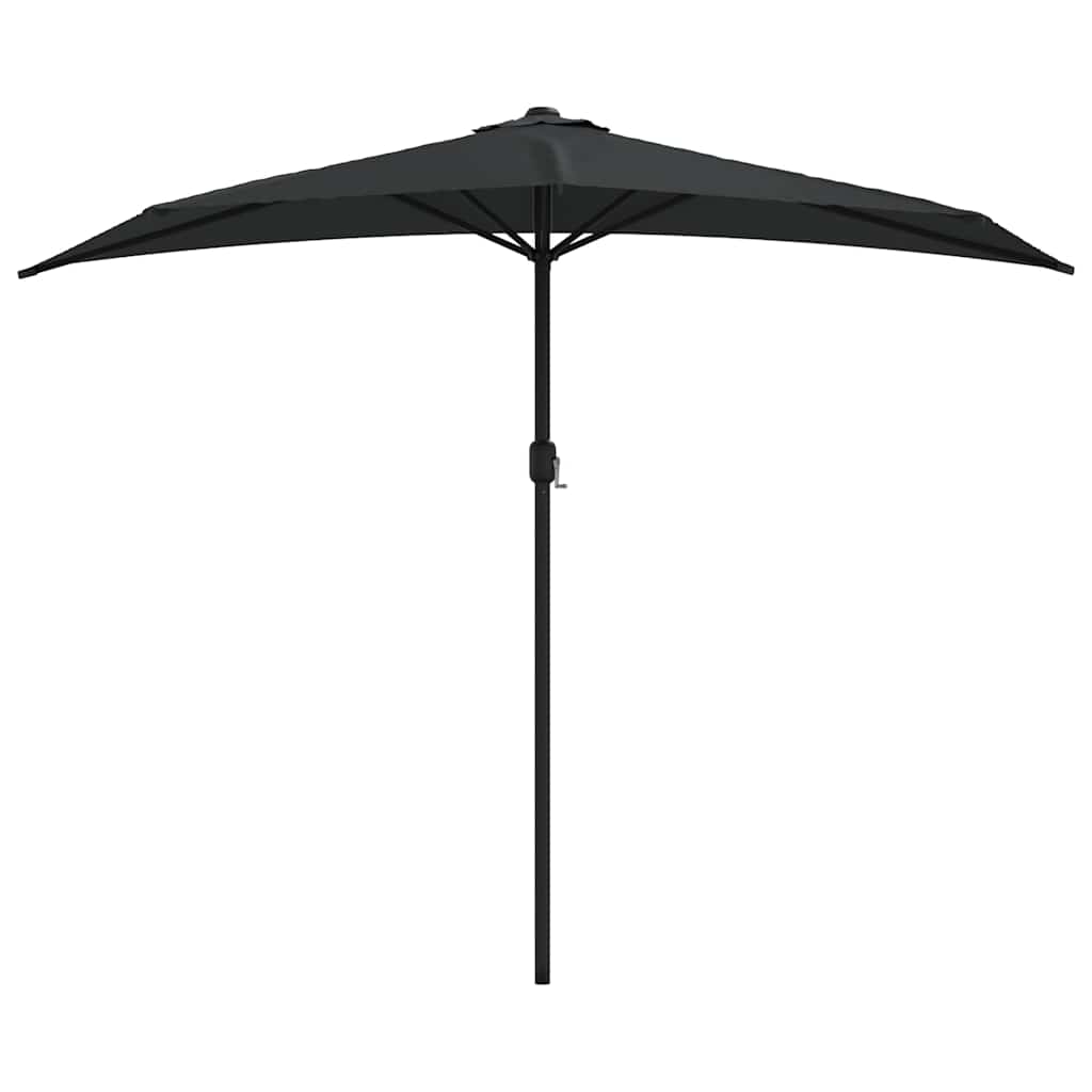 Półparasol Balkonowy, Aluminiowy Słupek, Czarny, 270X135X245 Cm