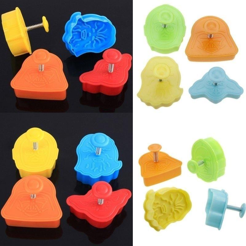 Набор из 4 предметов, плунжер для вырезания персонажей, декоративный инструмент для формочек для торта и помадки