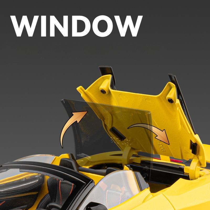 Diecast 1/18 Big Size 720S Alloy Supercar Model with Sound Light Collection Hobby Miniature Voiture Children Boy Toy Vehicle