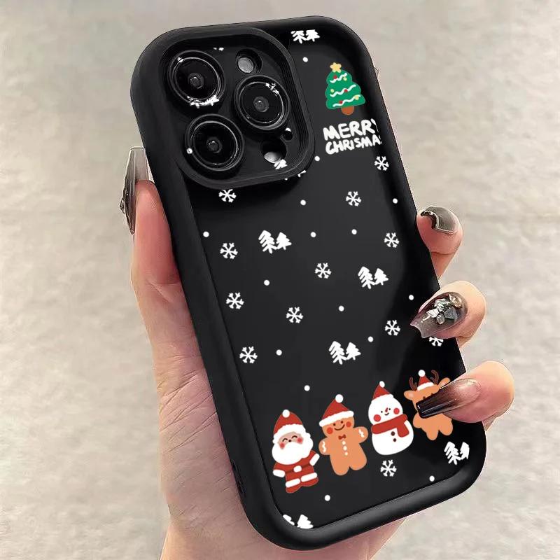 Рождественский чехол с Сантой и оленем для Xiaomi Redmi Note 14 13 12 11 Pro Plus 4G 5G 12S 11S 10S 10 9 9S 8 14C 13C Силиконовый чехол