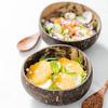 Cleaner Products 2Pcs Coconut Shell Bowl Soup Salad Noodles Rice Fruit Dish Container Handicraft