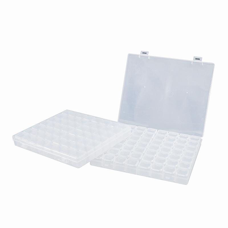 Коробка для хранения украшений для нейл-арта, сортировочная коробка для мелких аксессуаров, классификационная коробка, 56 независимых коробочек для бриллиантов для нейл-арта без нанизывания, ювелирные изделия