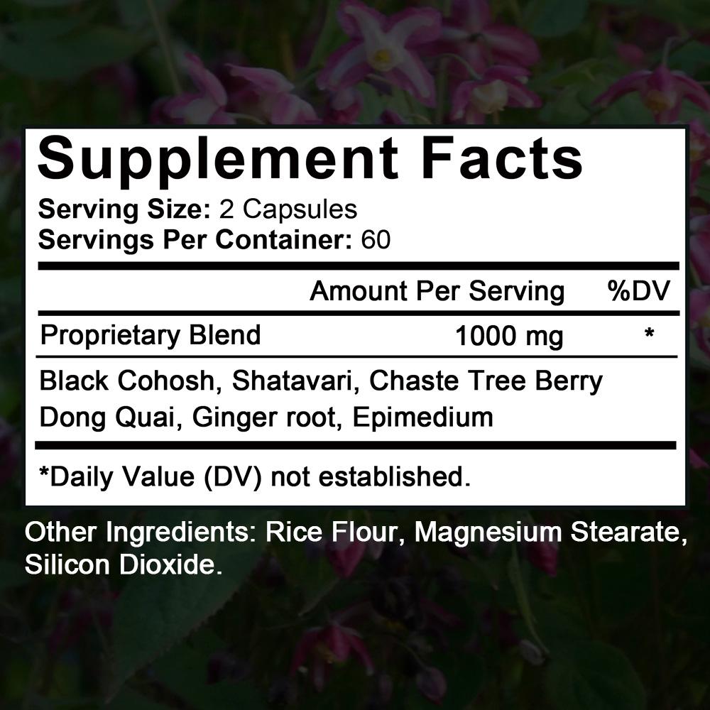 Black cohosh asparagus root Angelica ginger root 120 Capsules Dietary Supplement