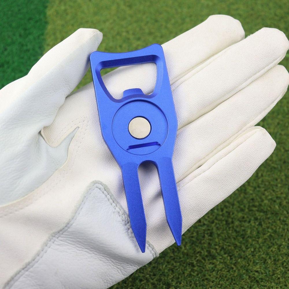 Multi-functional Golf Fork Marker Bottle Opener Golf Groove Cleaner Golf Ball Fork Hat Clips
