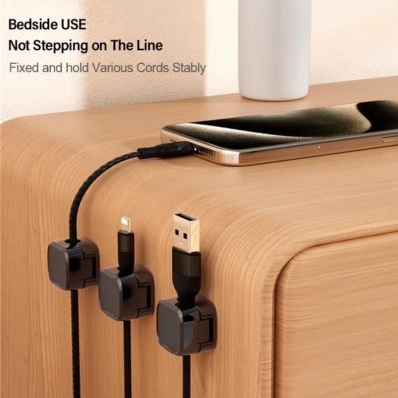6PCS Magnetic Cable Clips Cable Organizer Adjustable Cord Holder Under Desk Cable Management Wire Keeper Cable Organizer Holder