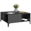  Coffee Table, Black, 80x80x36.5 Cm, Wood-based Material
