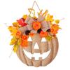 Halloween simulation flower autumn wooden pumpkin listing wooden door sign pendant window home decoration ornament autumn wooden pumpkin listing
