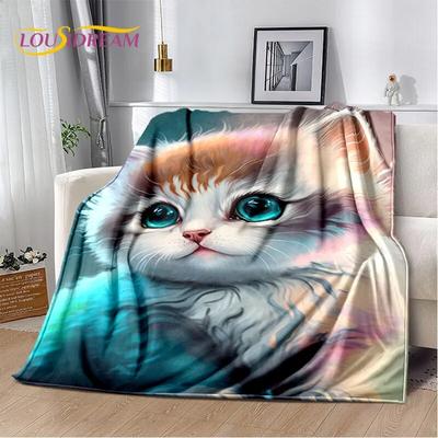 Мультяшный милый ситцевый кот, кот Гарфилд, персидский кот, одеяло рэгдолл, мягкое одеяло для дома, спальни, кровати, дивана, покрывало, детское одеяло
