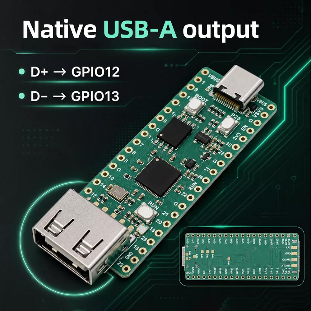 Отладочная плата для Rp2350 USB A USB C на базе Pico 2 USB Type-C Порт расширения для программы
