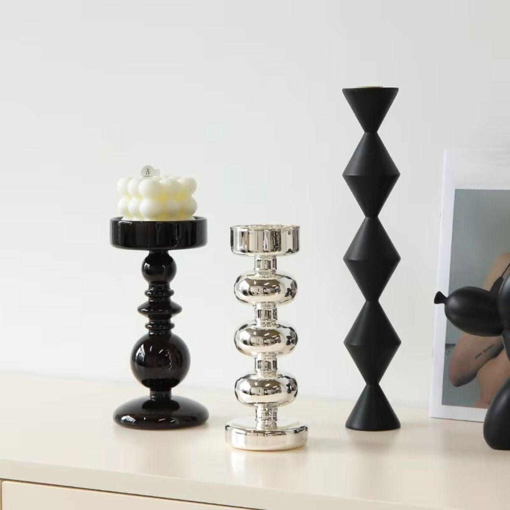 Стеклянные подсвечники в европейском стиле Элегантная романтическая подставка для чайных свечей Уникальный креативный минималистичный подсвечник