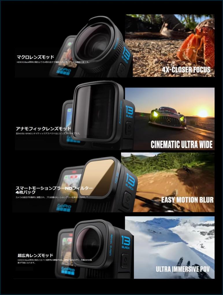 GoPro HERO13 Black Action 13x Slow 1900mAh Подходит для различных погодных условий Камера, 5.3K/60fps + 4K120fps, Водонепроницаемая, Видео HLG-HDR, 400fps,