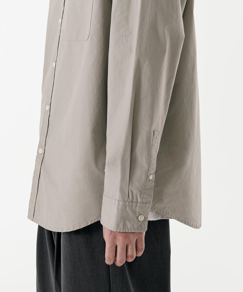 MUSINSA STANDARD Relaxed Washed Poplin Shirt [Light Warm Grey]