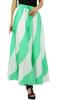 Bimba Long A-Line Maxi Spiral Summer Skirt Cotton With Back Elastic & Side