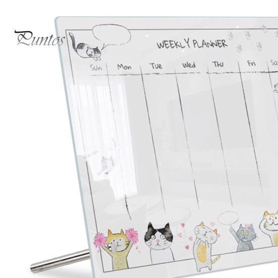 Message Board For Kids Acrylic Desktop Small Whiteboard Calendar Daily Planner Writing Learning Weekly Planning with Stand Office Reminder Display