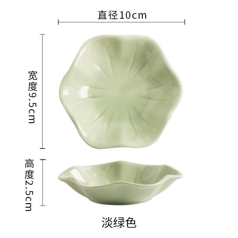 Lotus Ceramic Trays Green Creative Tray for Decoration Jewelry Plate Jewelry Organizer Containers Desktop Decor
