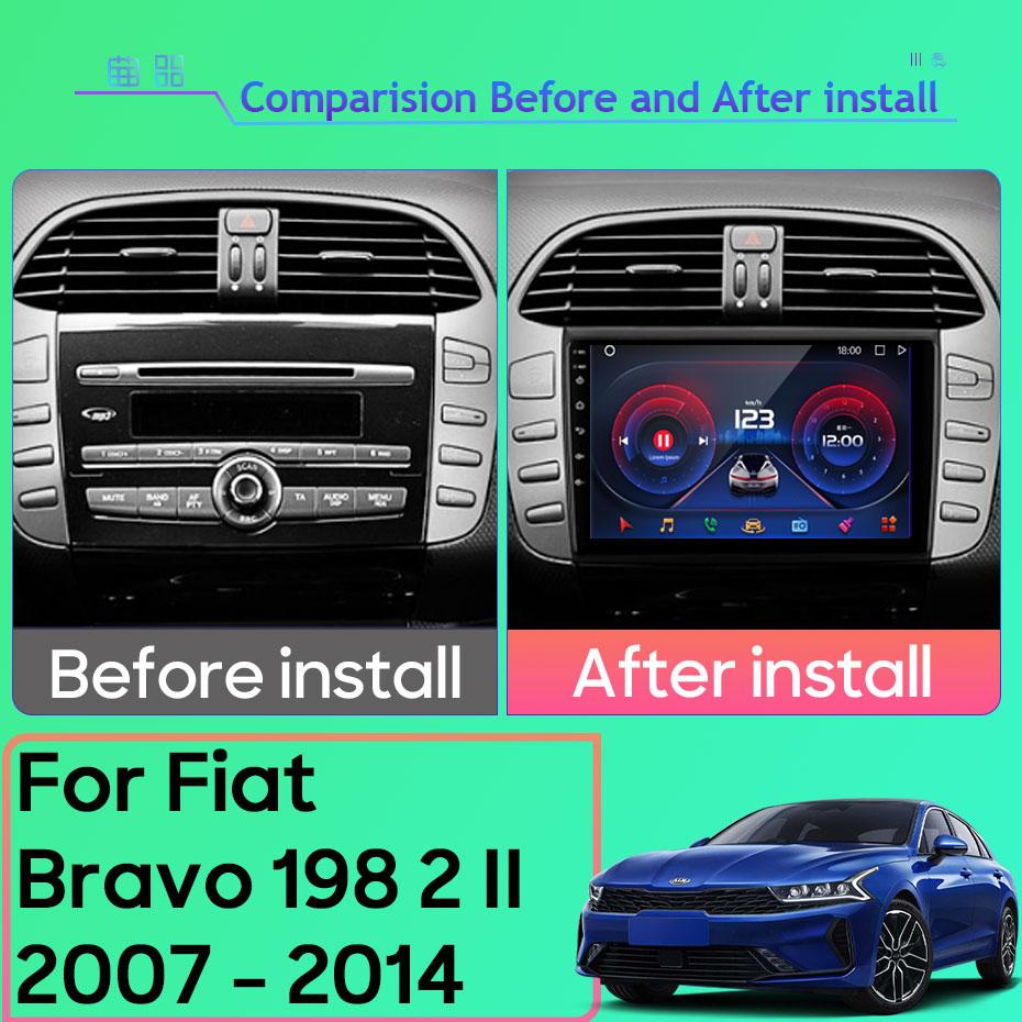 Android Car Stereo для Fiat Bravo 198 2 II 2007 - 2014 Авто Радио Carplay GPS Мультимедийный Плеер CPU Навигация Wifi Нет 2din DVD