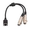 Двойной XLR 3-контактный female на RJ45 Кабель Прочный Интерфейс Сценическое Освещение Сигнальный Кабель для Передачи Звукового Сигнала 9.8 дюймов