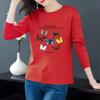 Long-sleeved T-shirt Women's Autumn Korean Version of the New Loose Large-size Printed Long-sleeved Top T-shirt Tide