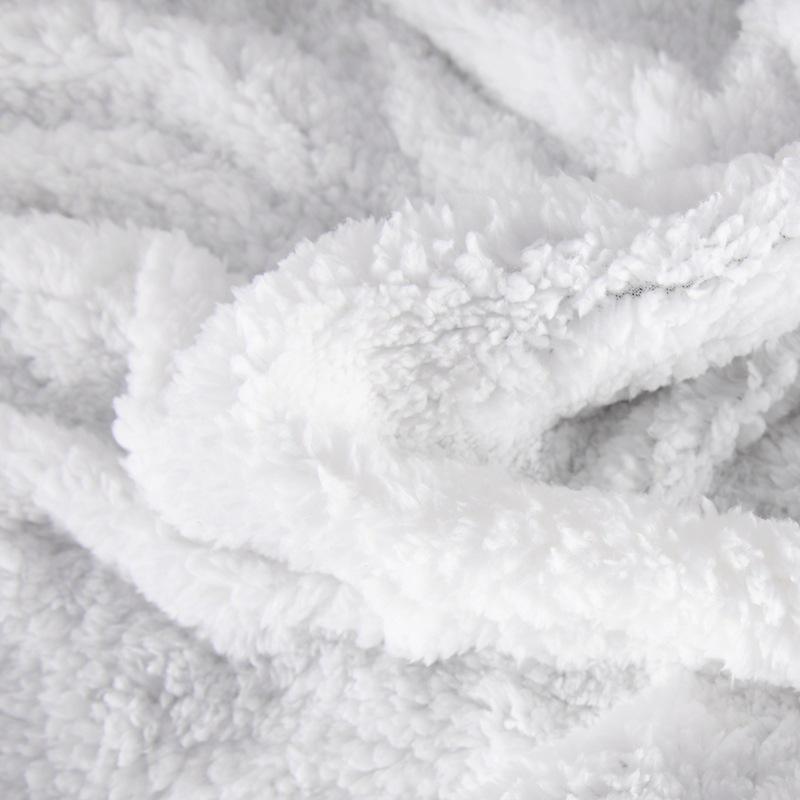 Двухслойное однотонное фланелевое одеяло для дивана из овечьей шерсти