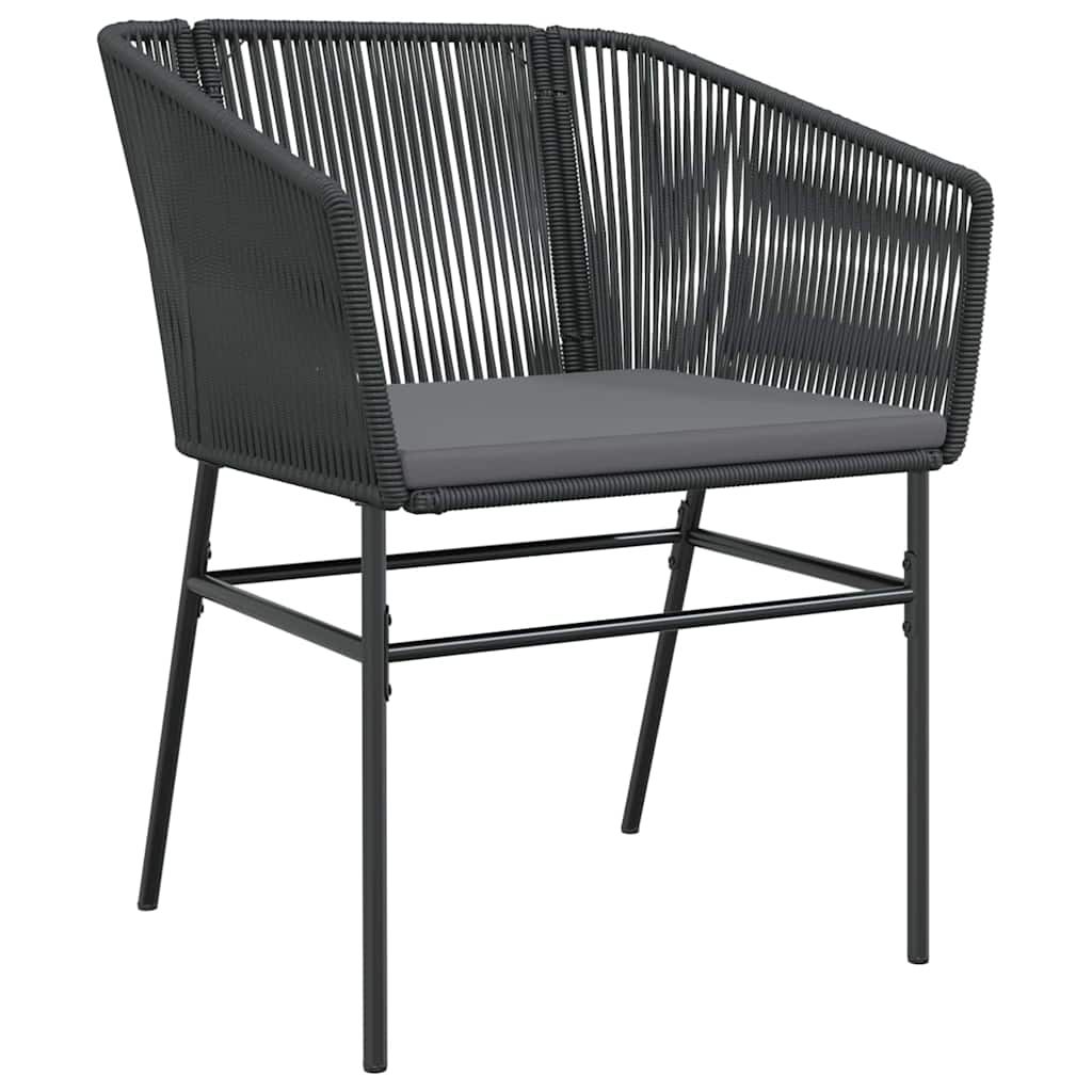 Garden Dining Set 7 pcs Black Powder Coated Steel
