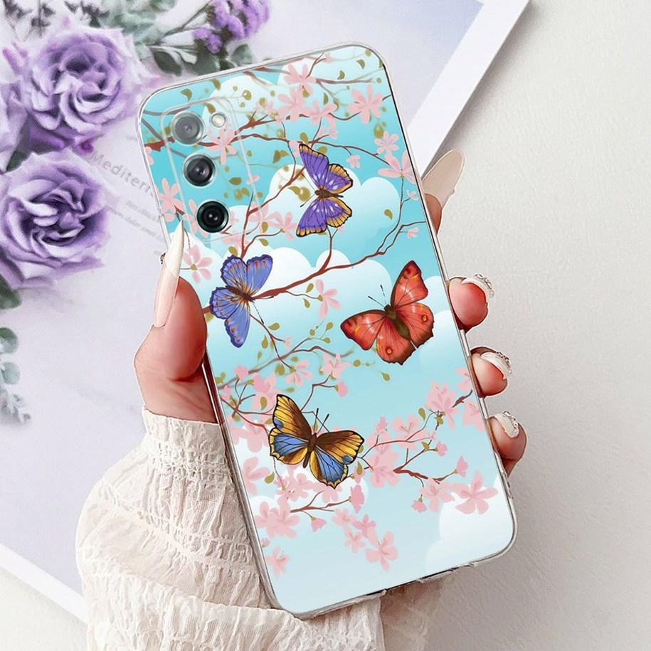 For Samsung Galaxy S20 FE Case SM-G780F S20FE Cover Popular Flower Soft Silicone Cases For Samsung S20 Fan Edition S20Lite Funda