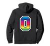 Number Rainbow Jersey Block Letter Graphic Hoodie #0
