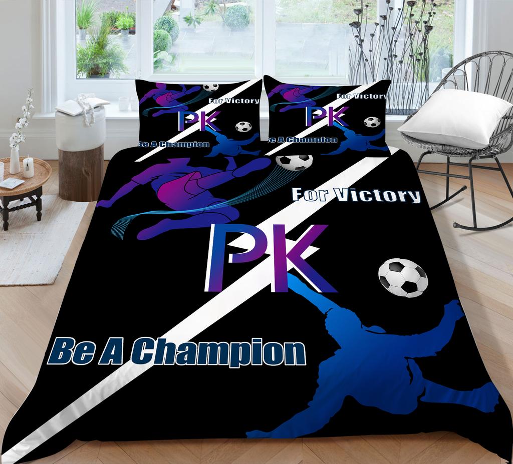 Комплект постельного белья с 3D футбольным принтом, пододеяльник со спортивным узором, наволочка, очень большой размер, украшение для дома