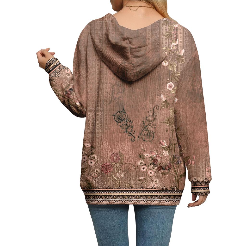 Женская повседневная модная вязаная толстовка с длинными рукавами и застежкой-молнией, с рождественским принтом