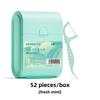 Mint Double-Line Floss Sticks, 52 Pieces, Portable Floss Container, PP Material, Suitable for Oral Care