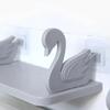 1-4PCS Wall Mounted Swan Storage Shelf No Drilling Rack Durable Plastic Kitchen Bathroom Towel Organizer Space Saver