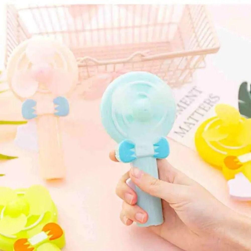 Cute Cartoon Handheld Fan Mini Pocket Fan Summer Cooling Fan Manual Press Fan  Kids