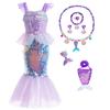 Little Girls Princess Mermaid Sequins Costume for Girls Dress Up with Accessory for Christmas Birthday Party Supplies 2024