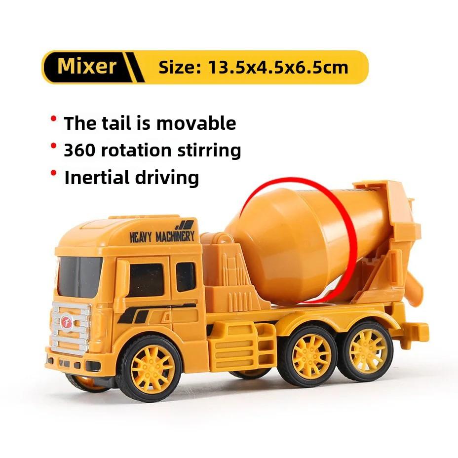 Engineering Toy Car Plastic Inertia Hand-Pushing Engineering Vehicle Bucket Roller Digging Shovel Boy and Children's Gifts